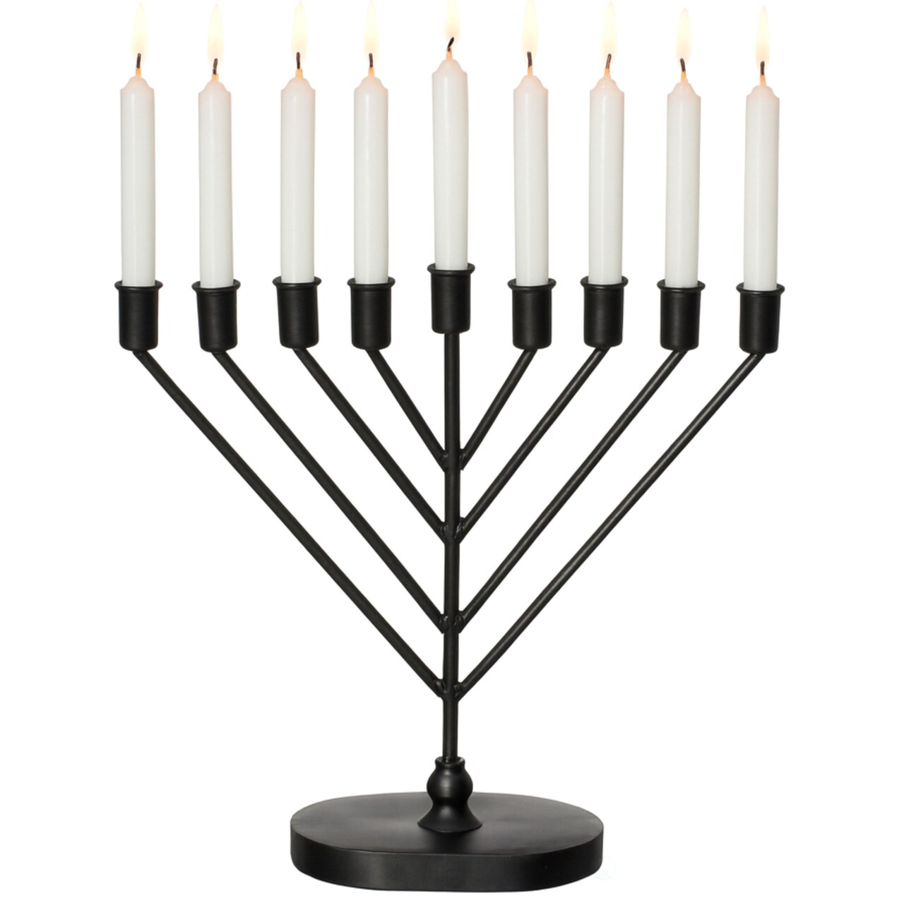 Vintiquewise Wall Mount 9-Branch Hanukkah Menorah, Mid-Century Elegant Illuminated Display, Decorative Judaica Accent and Meaningful Gift for Hanukkah Celebrations